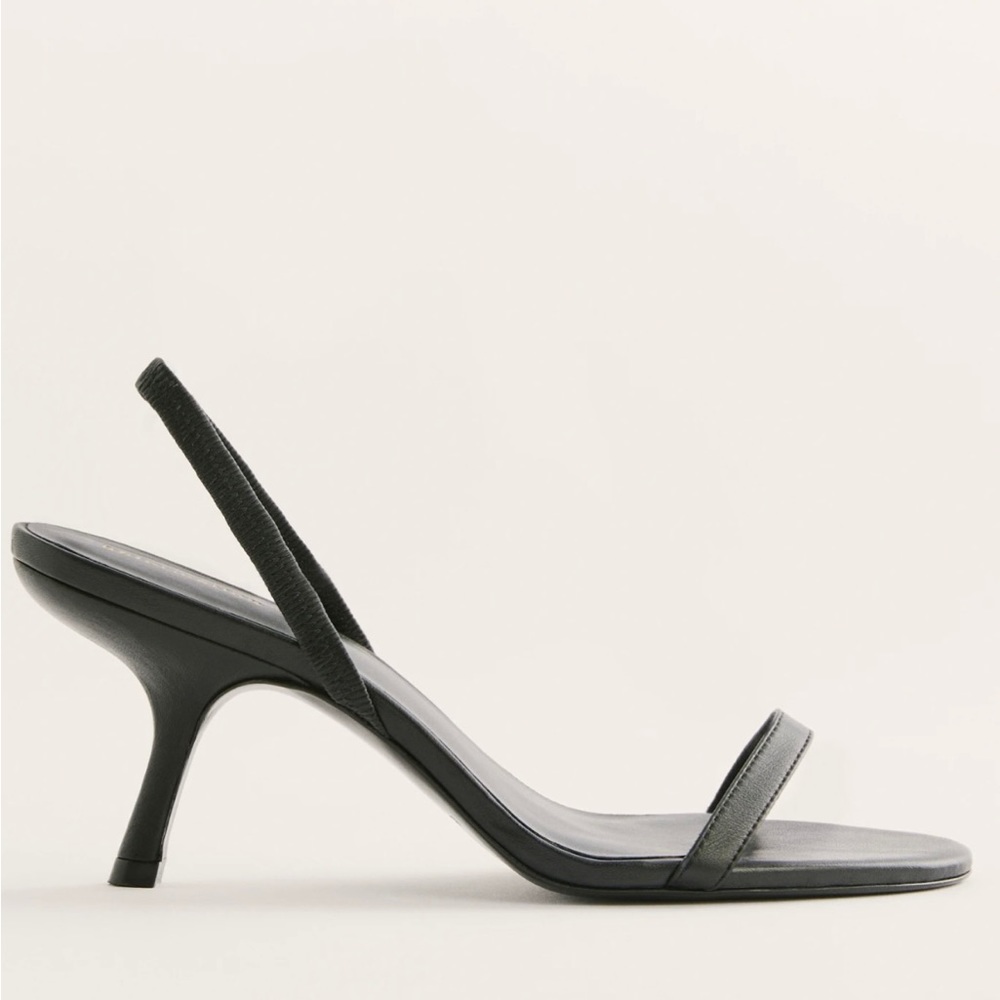 Reformation Black Strappy Heel